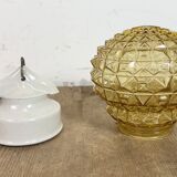 Vintage White Porcelain Pendant Light, 1970s