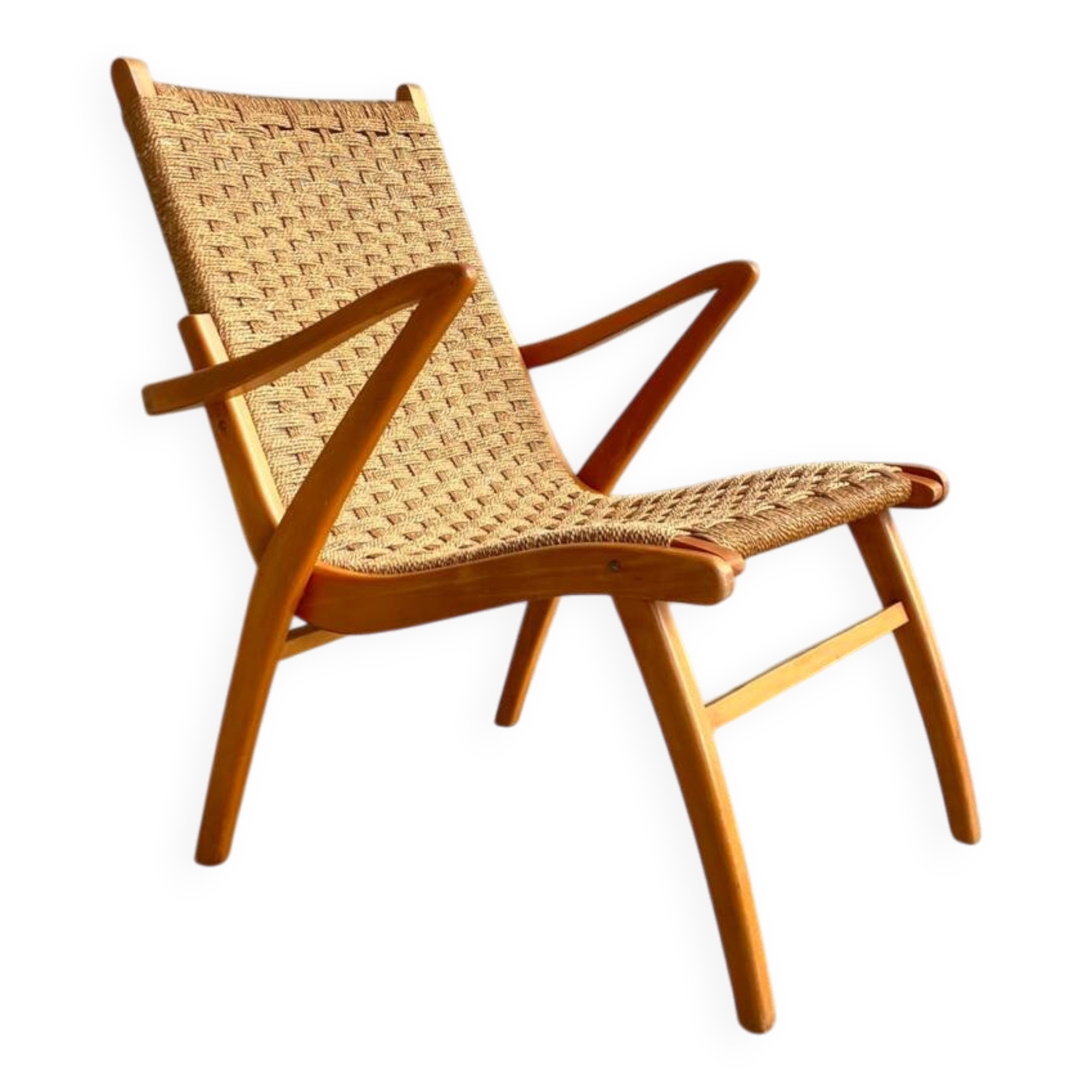 Woven rope armchair, Netherlands, 1950