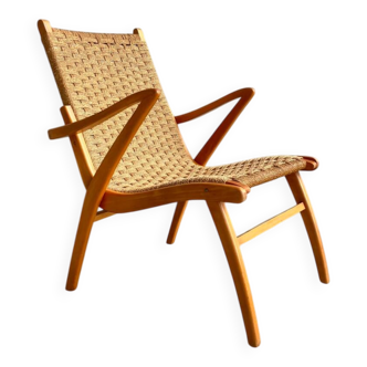 Woven rope armchair, Netherlands, 1950