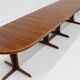 Vintage large oval extendable dining table 1960s XL