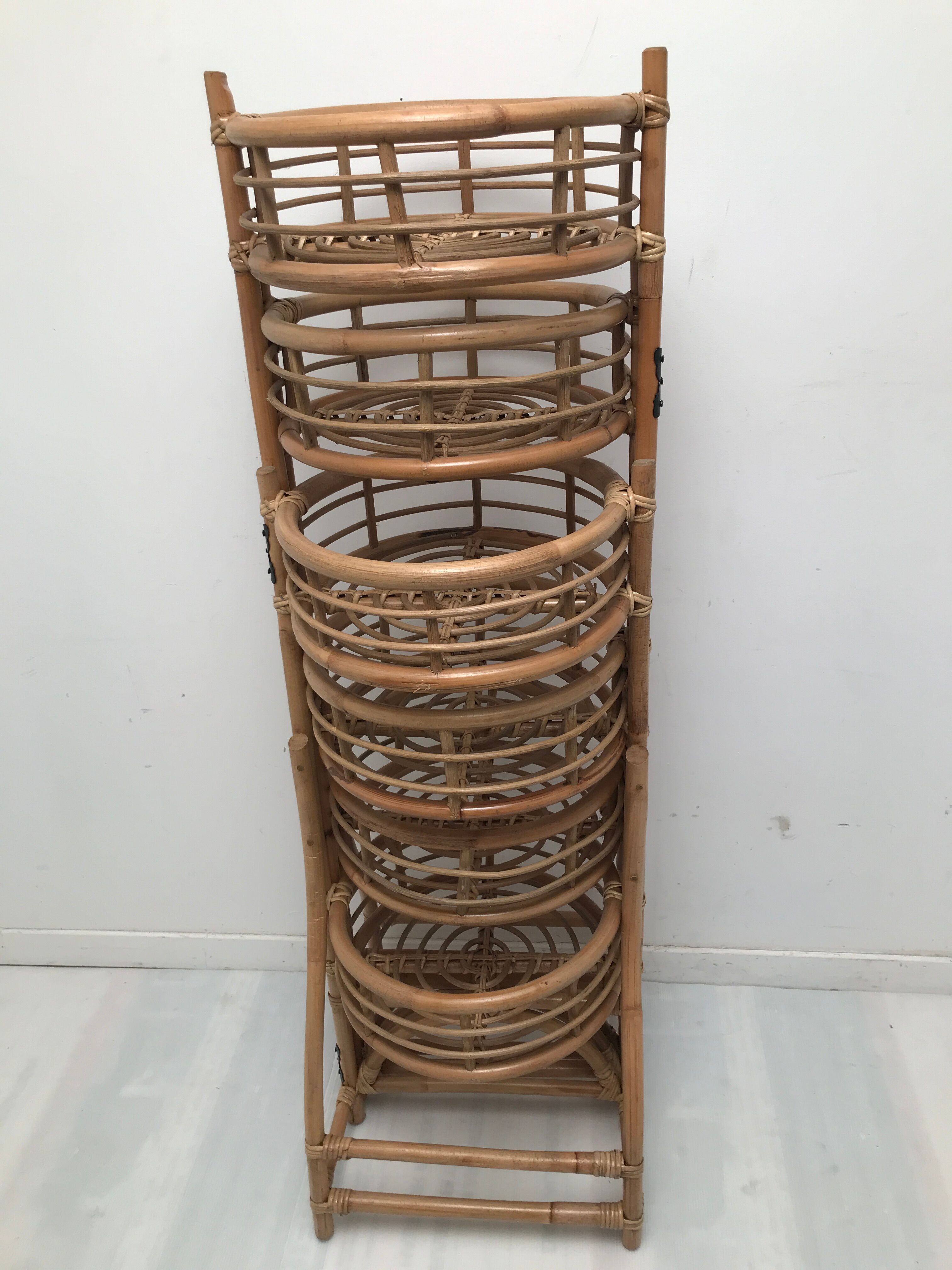 Wicker rattan bamboo plant table