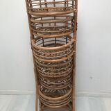 Wicker rattan bamboo plant table