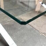 Joker coffee table in chrome and glass in mid-century Space Age style by Olivier Mourgue for Airborne, 1960s.