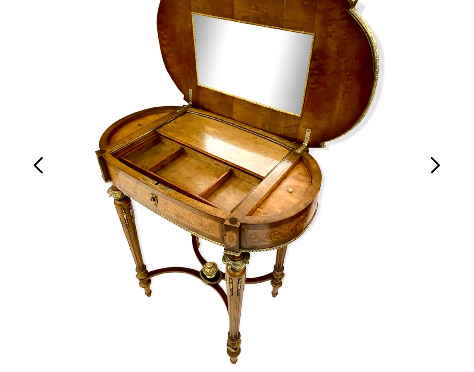 Napoleon III period dressing table (1855) fully inlaid.
