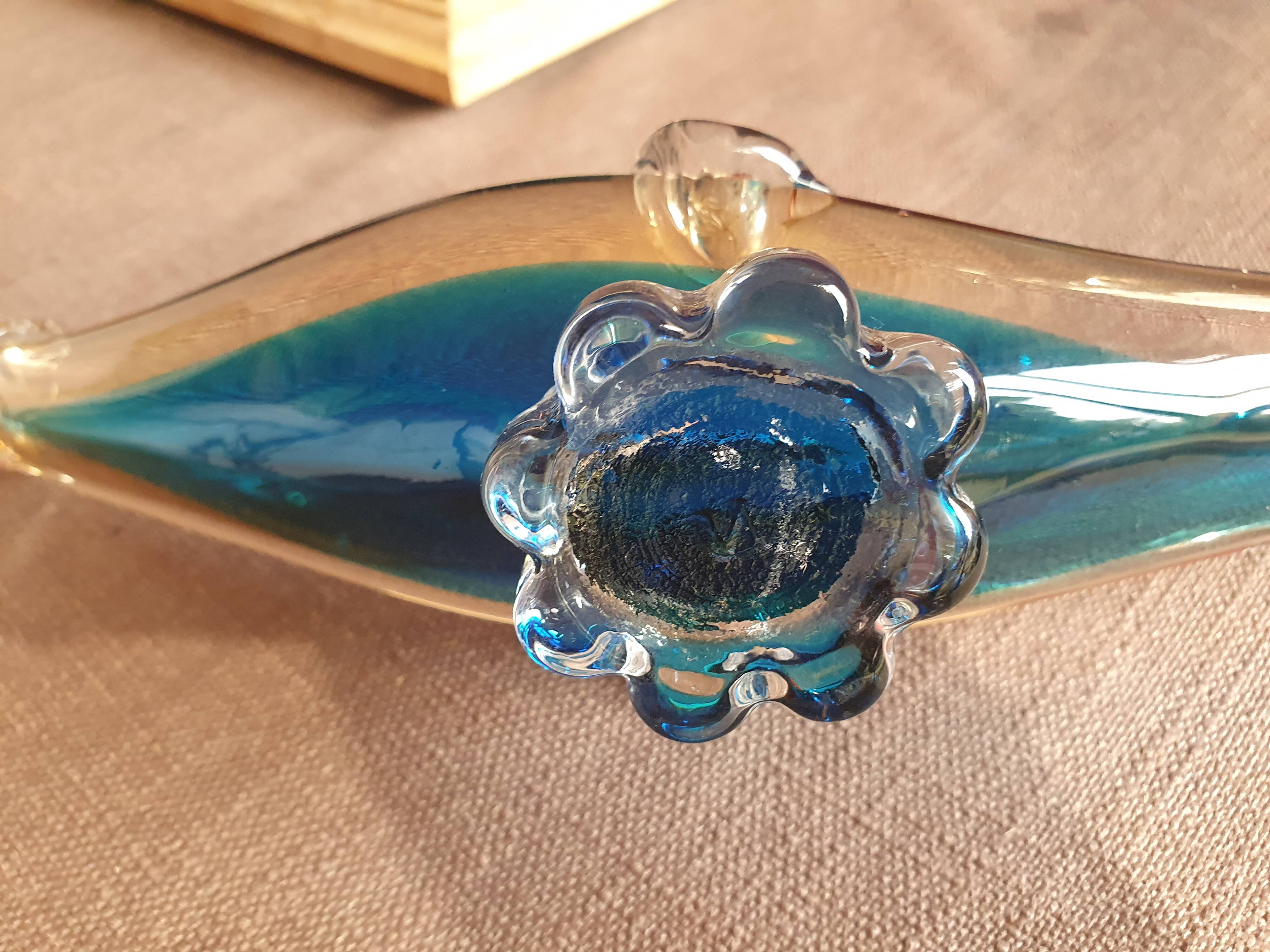 Cendrier en verre d'art Murano