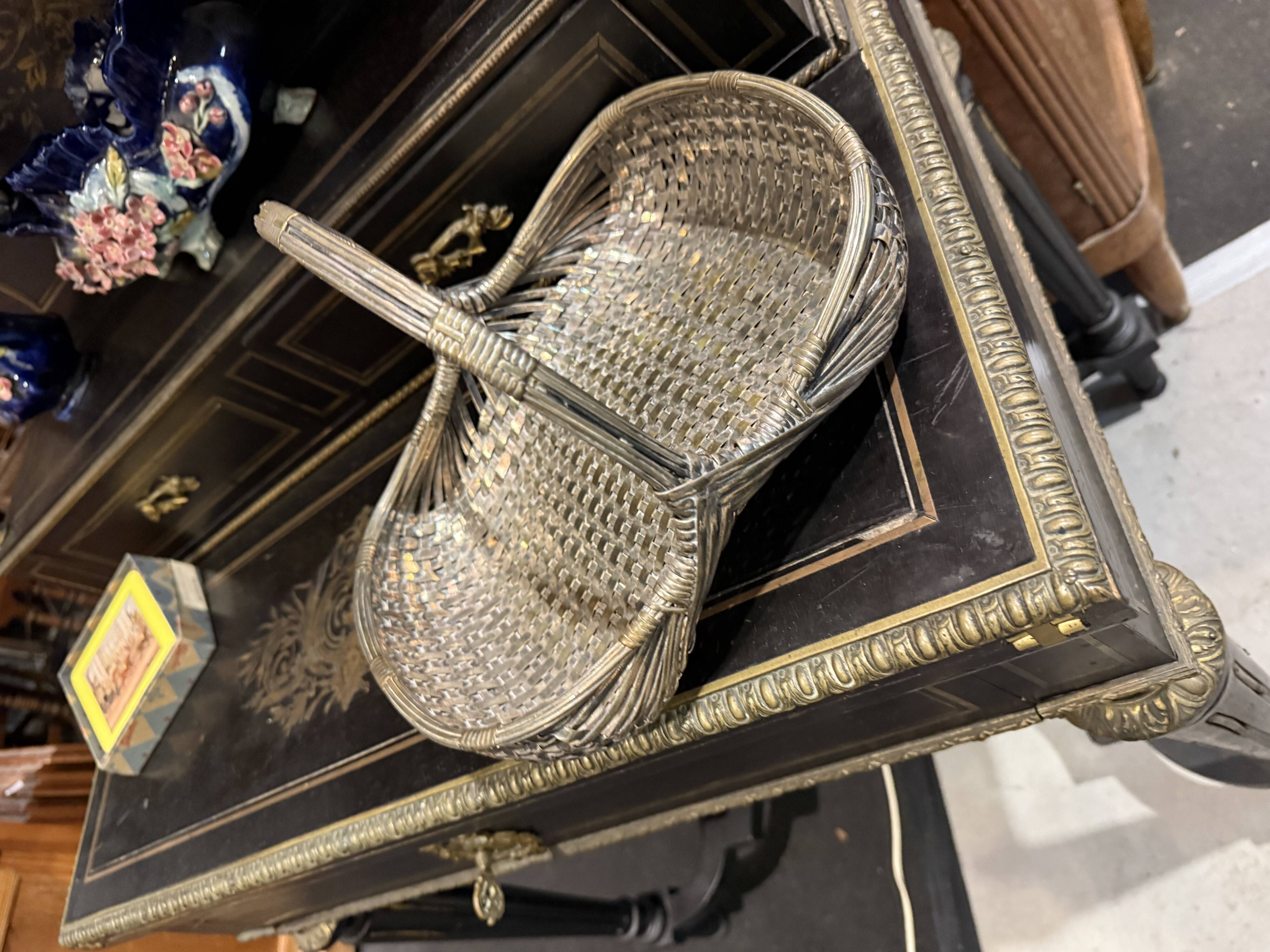 Silver-plated metal basket