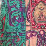 Ikat cotton patchwork plaid