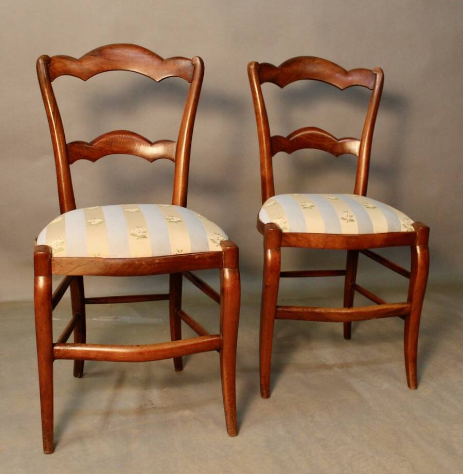 Pair of Elegant Walnut Chairs