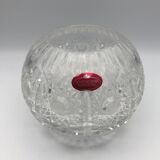 Vase crystal ball schonborner bleikristall germany floral motifs