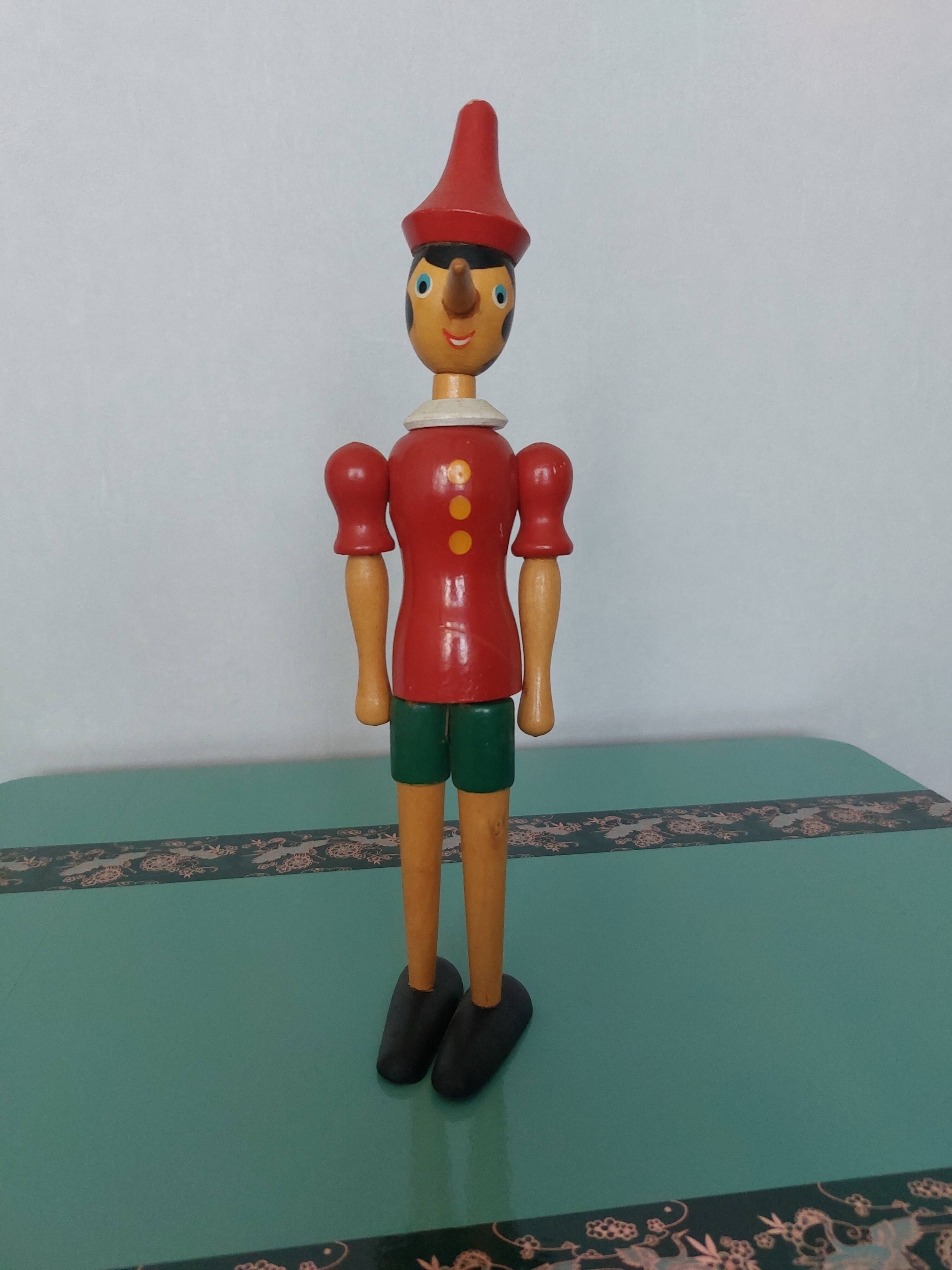 Wooden toy featuring Pinocchio