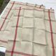 Pair new linen towels embroidered BR triple red stripe