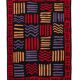 Tapis vintage tissé à plat, motif ethnique. Dimensions : 236 x 170 cm.