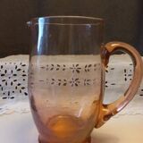 Vintage pink glass pitcher