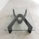 Vintage coffee table with organic black wooden base, 1970s