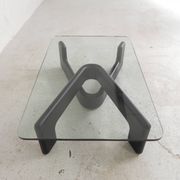 Vintage coffee table with organic black wooden base, 1970s