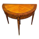 Half-moon game table in marquetry from the Louis XVI period, 18th century.