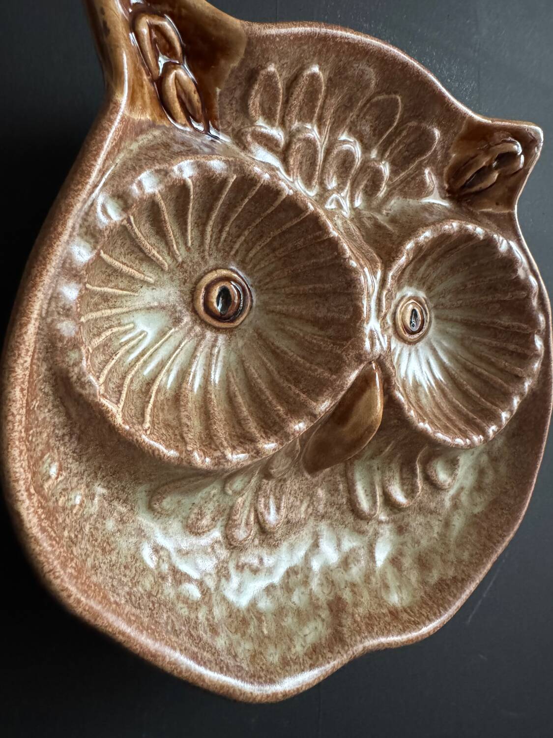 Ceramic owl catchall Vallauris 1960s