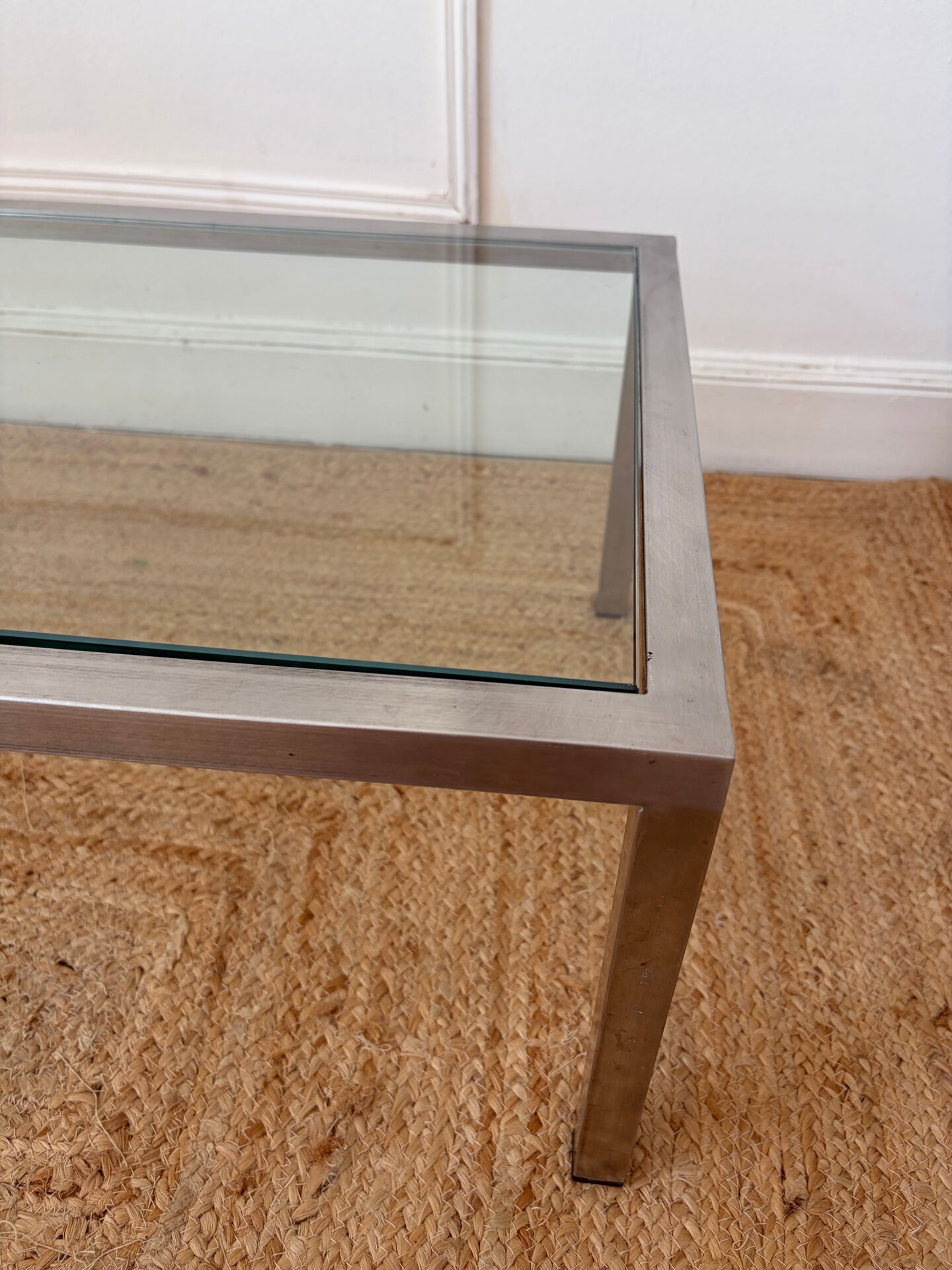 Chrome and glass coffee table from the 70s.