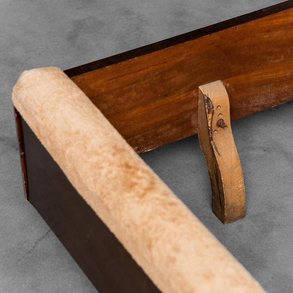 Letto matrimoniale legno tessuto anni ’70 vintage modernariato