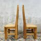 6 chaises brutalistes en pin massif