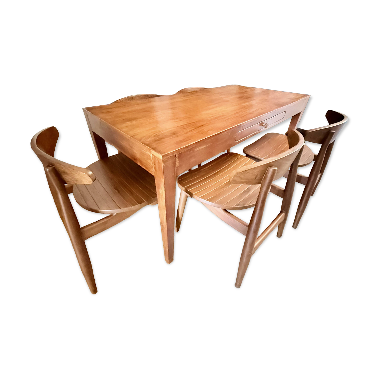 Ensemble table + 6 chaises inspirées de Hans J. Wegner CH30 – bois rosewood