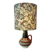Besondere Akzentlampe aus MCM Vase mit japanischem Drachenschirm