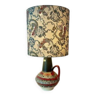 Special accent lamp made from MCM vase with Japanese dragon shade.