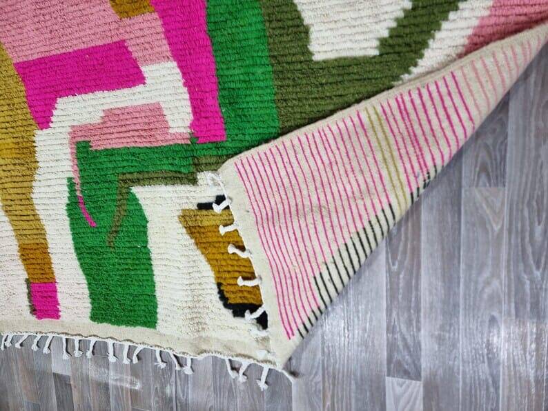 Traditional pure natural wool Berber rug size 100 x 200 cm