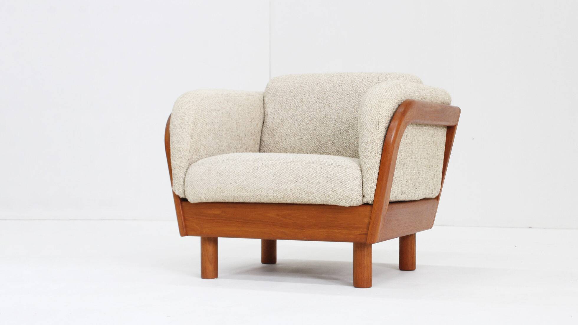 Vintage Danish mid-century armchair solid teak by Olsen Laursen 1960s