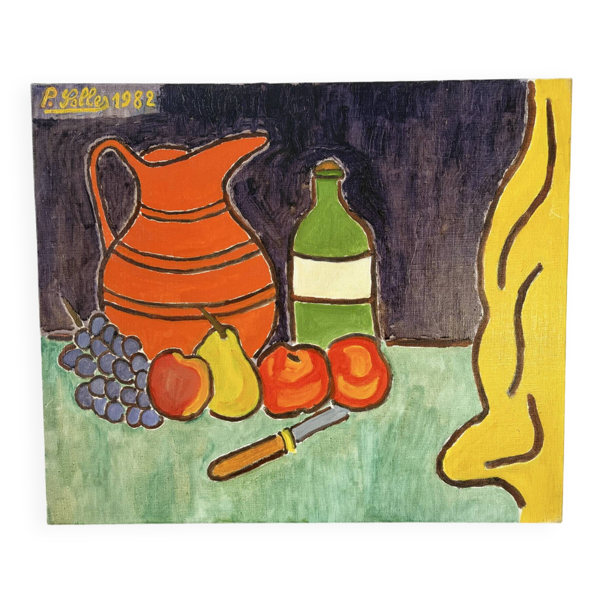 Nature morte signée Lalles 1982