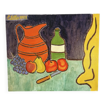 Still life signed Lalles 1982