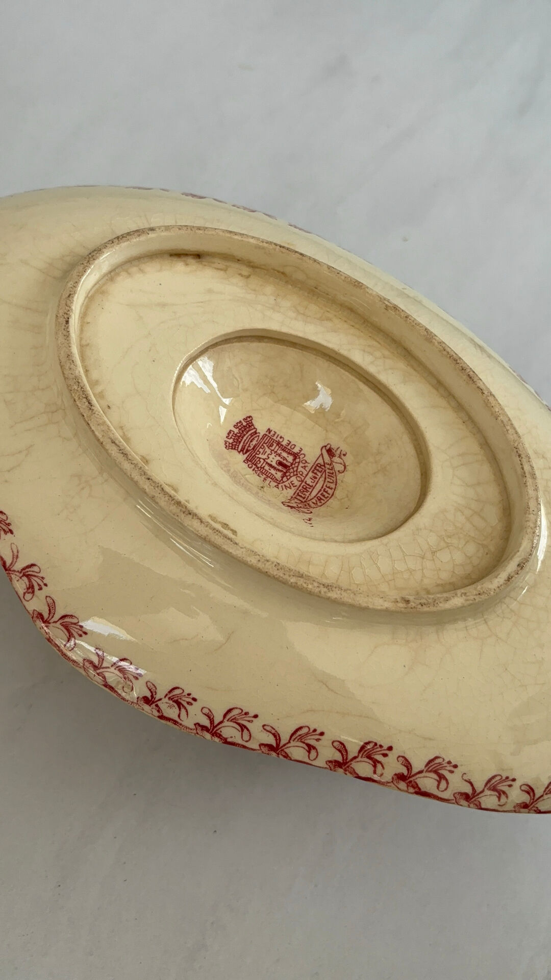 Red ironware sauce boat Gien honeysuckle model - ironware p