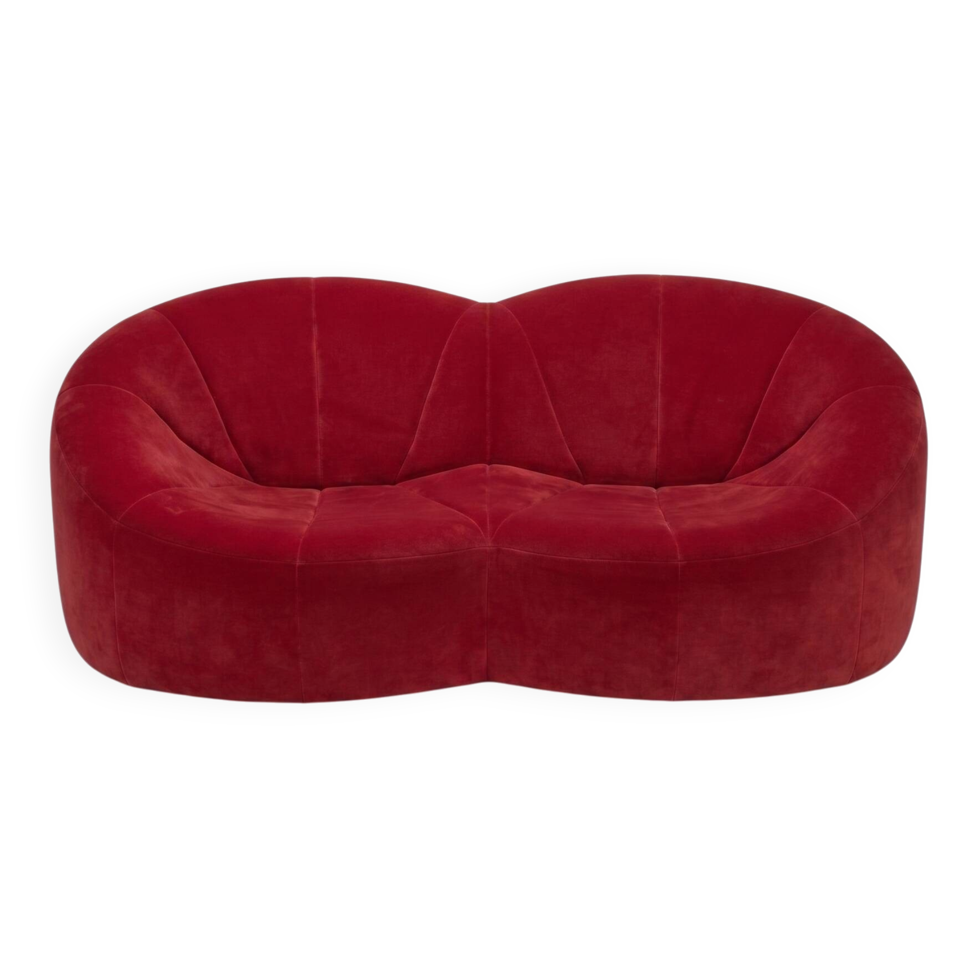 Canape 2 places pumkin pierre paulin rouge tres bon etat