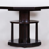 Table d’appoint en chêne cubiste tchèque restaurée insolite, Tchéquie, 1910-1919