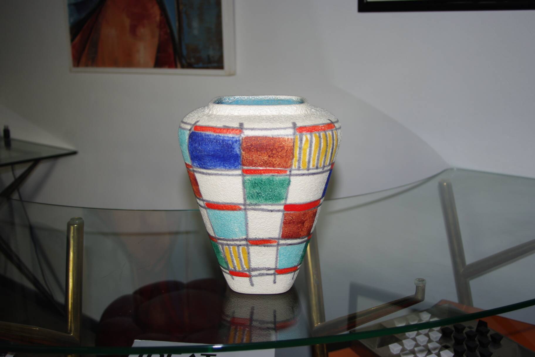 VINTAGE COLORFUL VASE GERMANY 1960