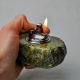 Green alabaster lighter by Romano Bianchi, Italy, 1970