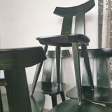 Set of 10 wooden bistro chairs