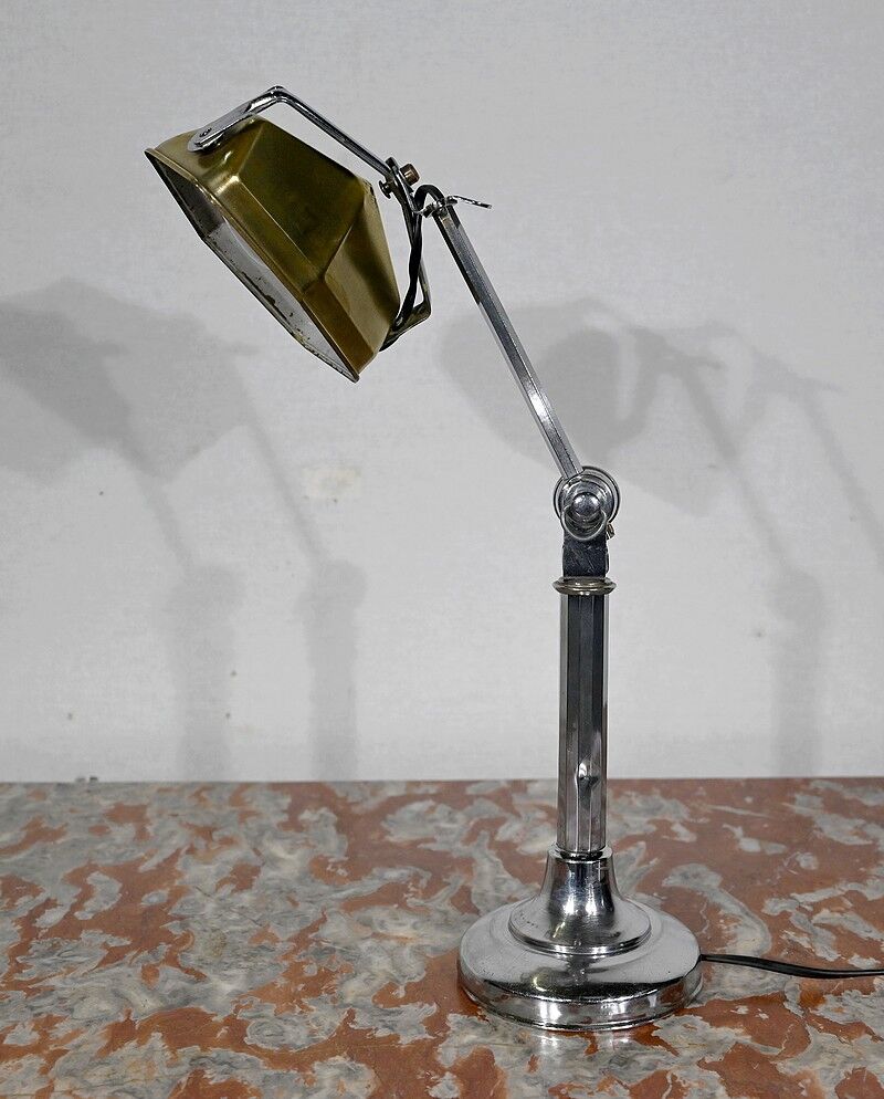 Metal desk lamp, after the pirouett' model, art deco, 1930