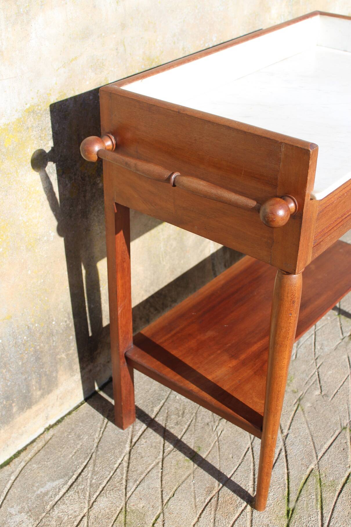 Wooden and marble dressing table