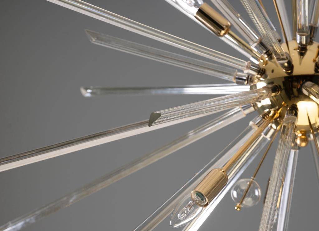 Floor Lamp by René Roubíček, Nový Bor, Glass & Metal, 1960s