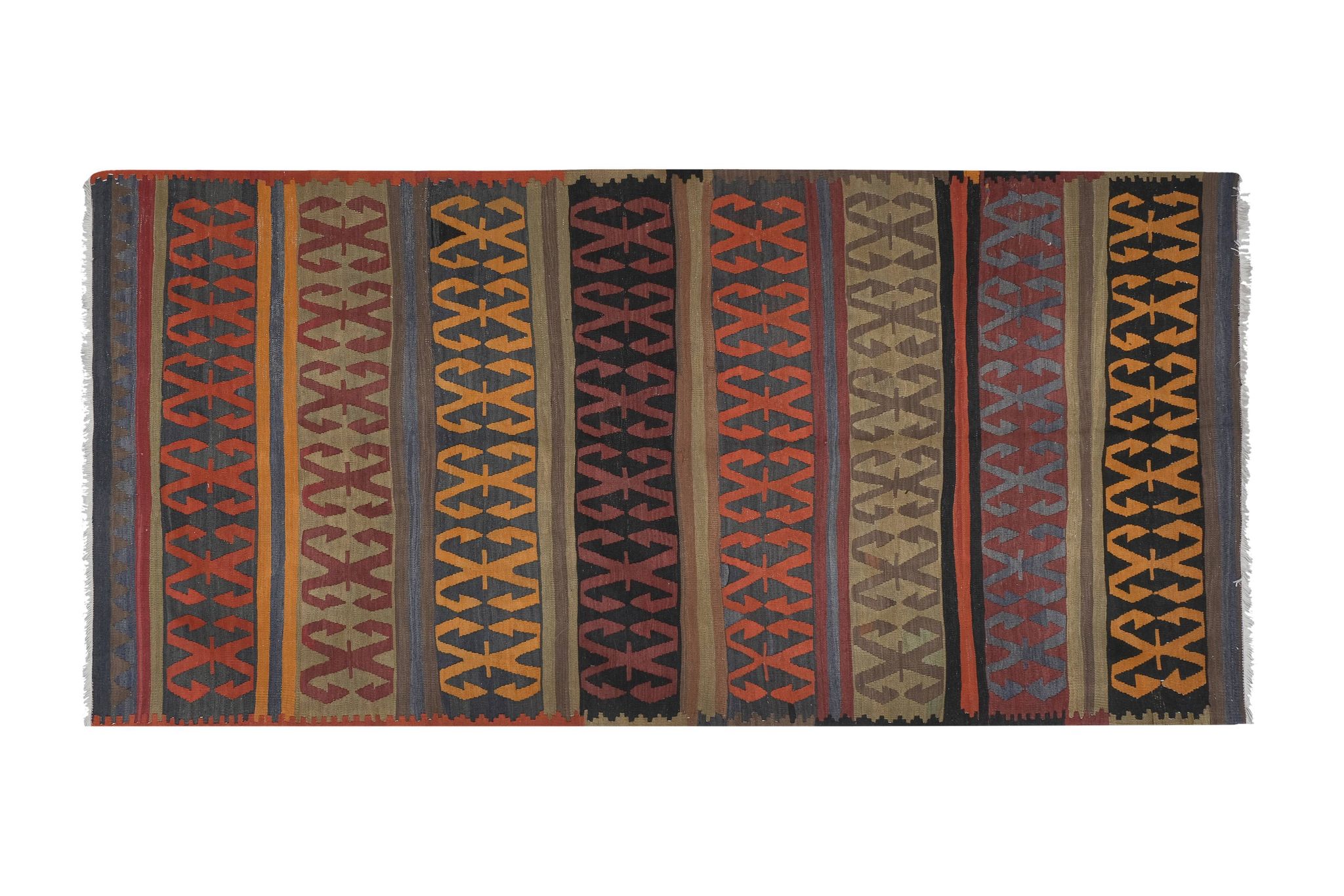Early 20th Century Wide Konya Kilim Runner for Foyer 4'11'' x 10'1''