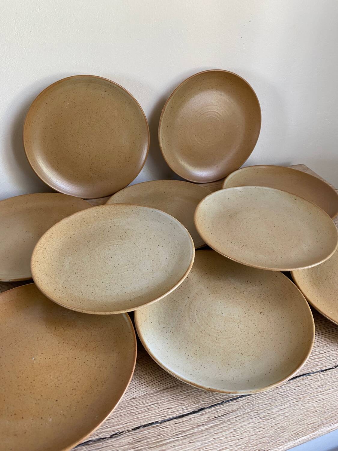 10 Stoneware Dessert Plates France CNP Village Neuve