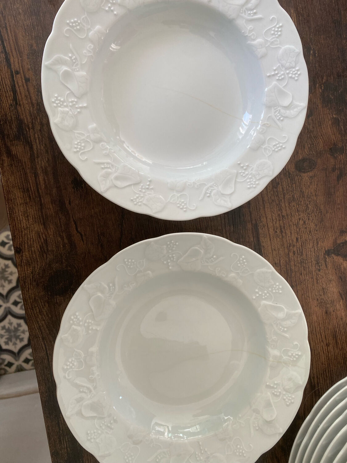 Deep porcelain plates