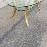 Vintage bronze and glass coffee table