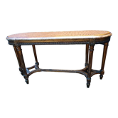 Louis XVI style gilded wood piano bench