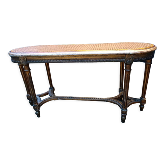 Louis XVI style gilded wood piano bench