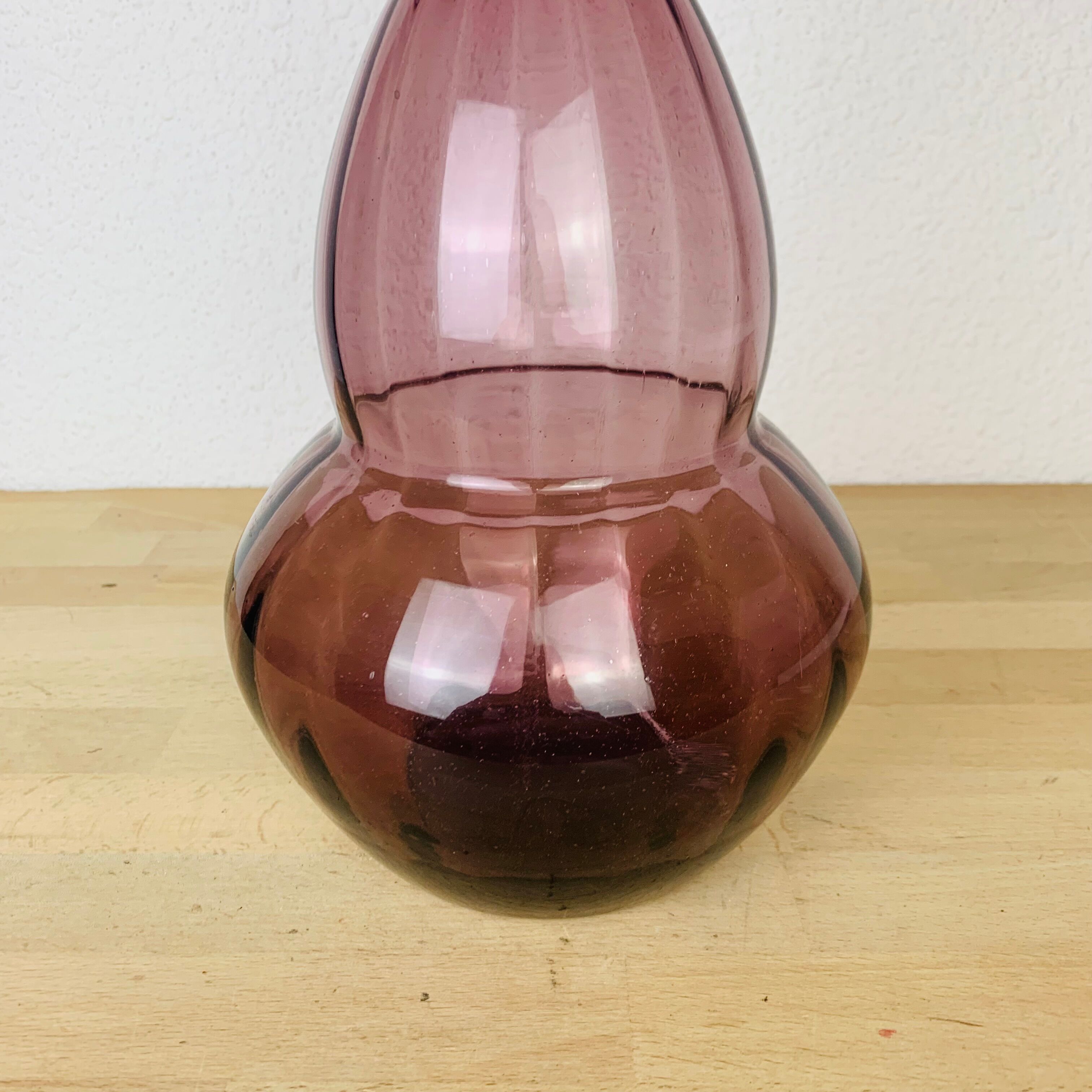 2 Italian Empoli decanters 66 cm mouth-blown glass