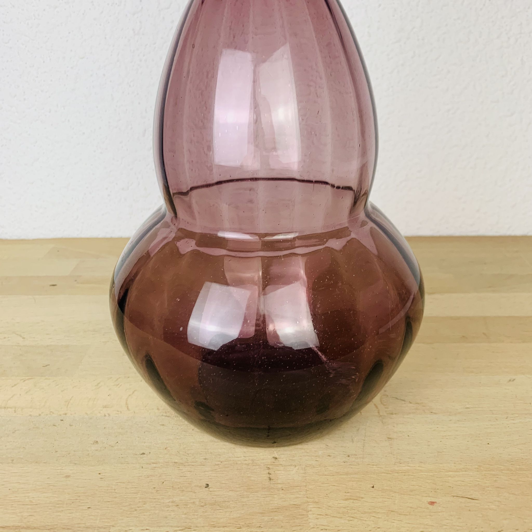 2 Italian Empoli decanters 66 cm mouth-blown glass