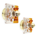 Pair of Murano glass wall lamps by AV Mazzega