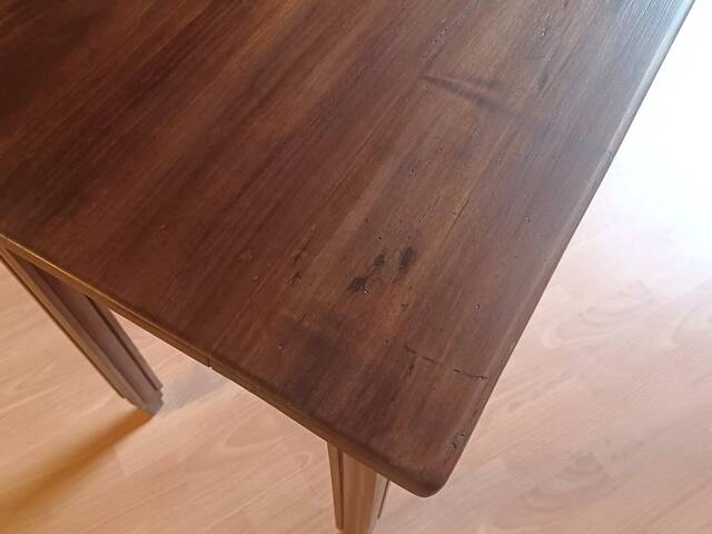 Table bureau ou table d’appoint art déco années 1930 vintage bois massif
